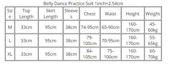ベリーダンストレーニングステージ用のシックなダンス衣装ロングスカート縫製保護ショーツ+セミ長袖ブラウス2点セットオリエンタルサイズXL_画像4
