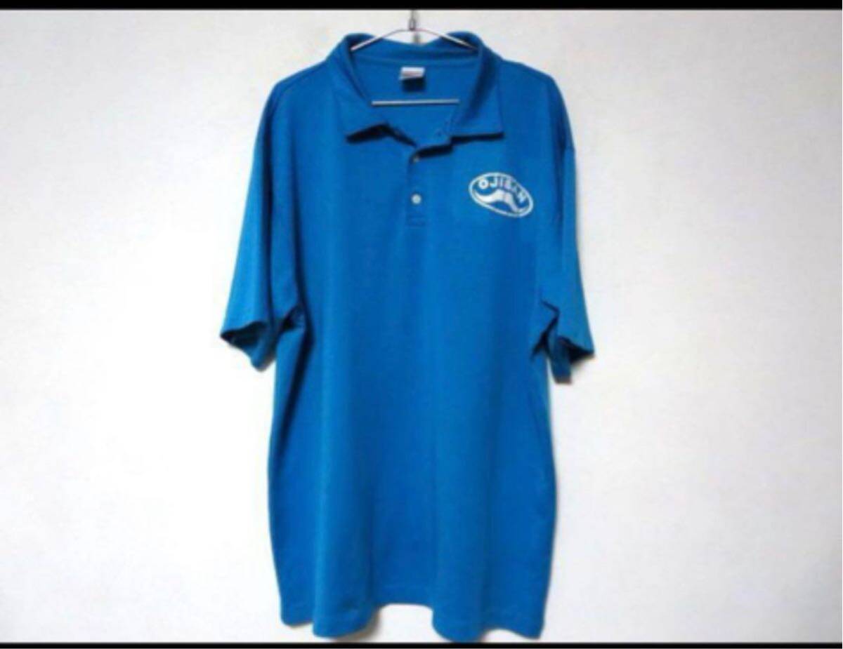 OJISANオジサンブランド ウェア ポロシャツ半袖 ワンポイントロゴ ブルー 半袖ポロシャツ_画像1