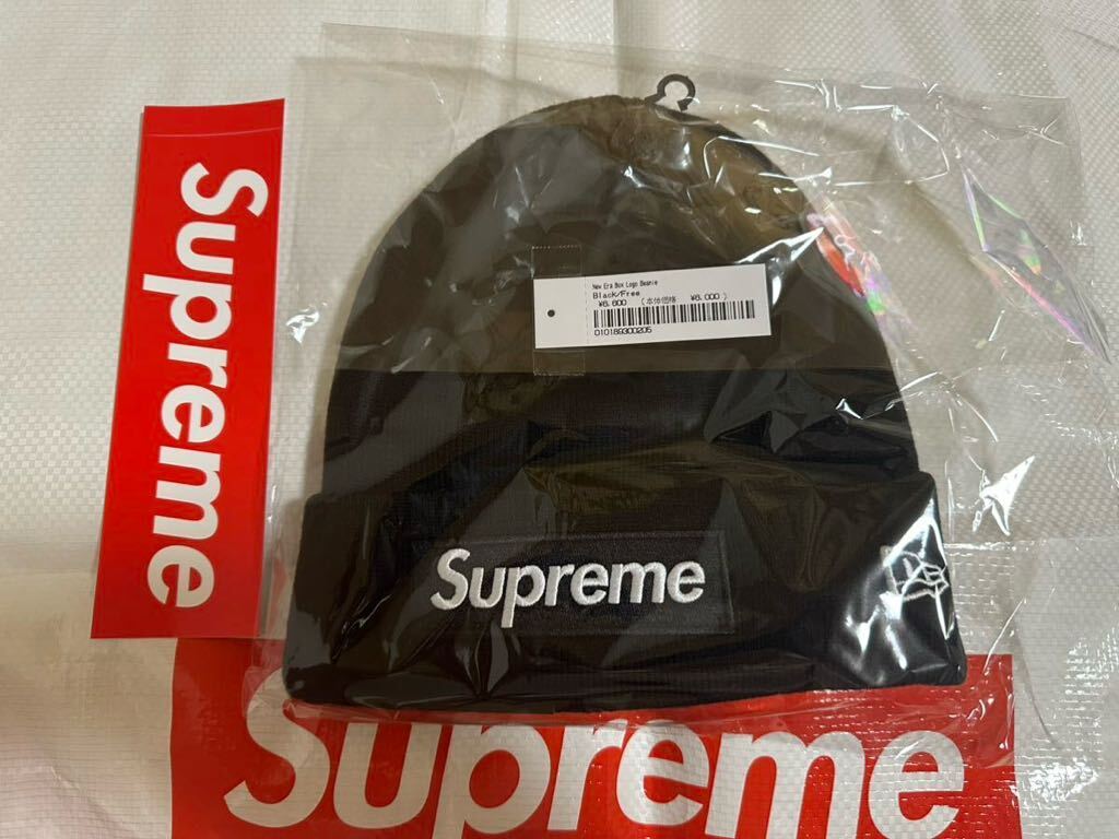 【新品】 Supreme New Era Box Logo Beanie BLACK cap シュプリーム ニューエラ キャップ 帽子 ビーニー ニット帽 ボックスロゴ ブラック