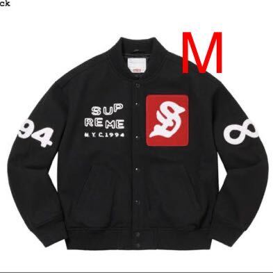 新品】 M 23SS Supreme Tourist Varsity Jacket Black 新品】 M 23SS Supreme Tourist Varsity Jacket Black