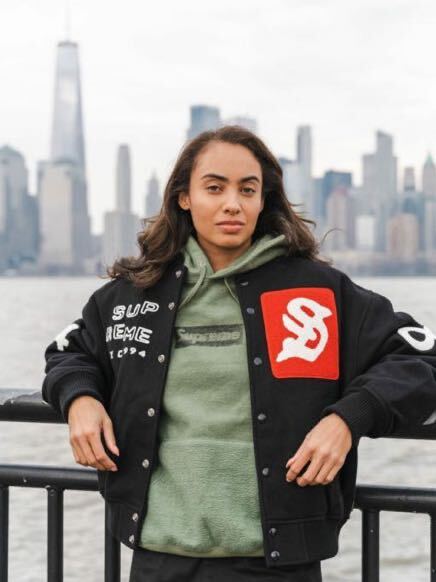新品】 M 23SS Supreme Tourist Varsity Jacket Black 新品】 M 23SS Supreme Tourist Varsity Jacket Black