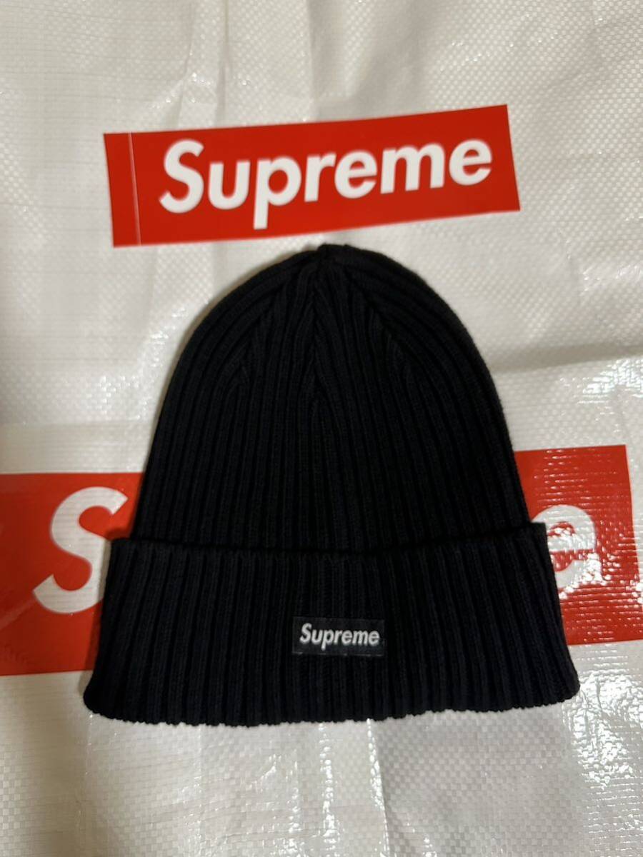 【新品】 24SS Supreme Overdyed Beanie Black シュプリーム オーバーダイド ビーニー ブラック 黒 ニットキャップ ニット帽子 ステッカー