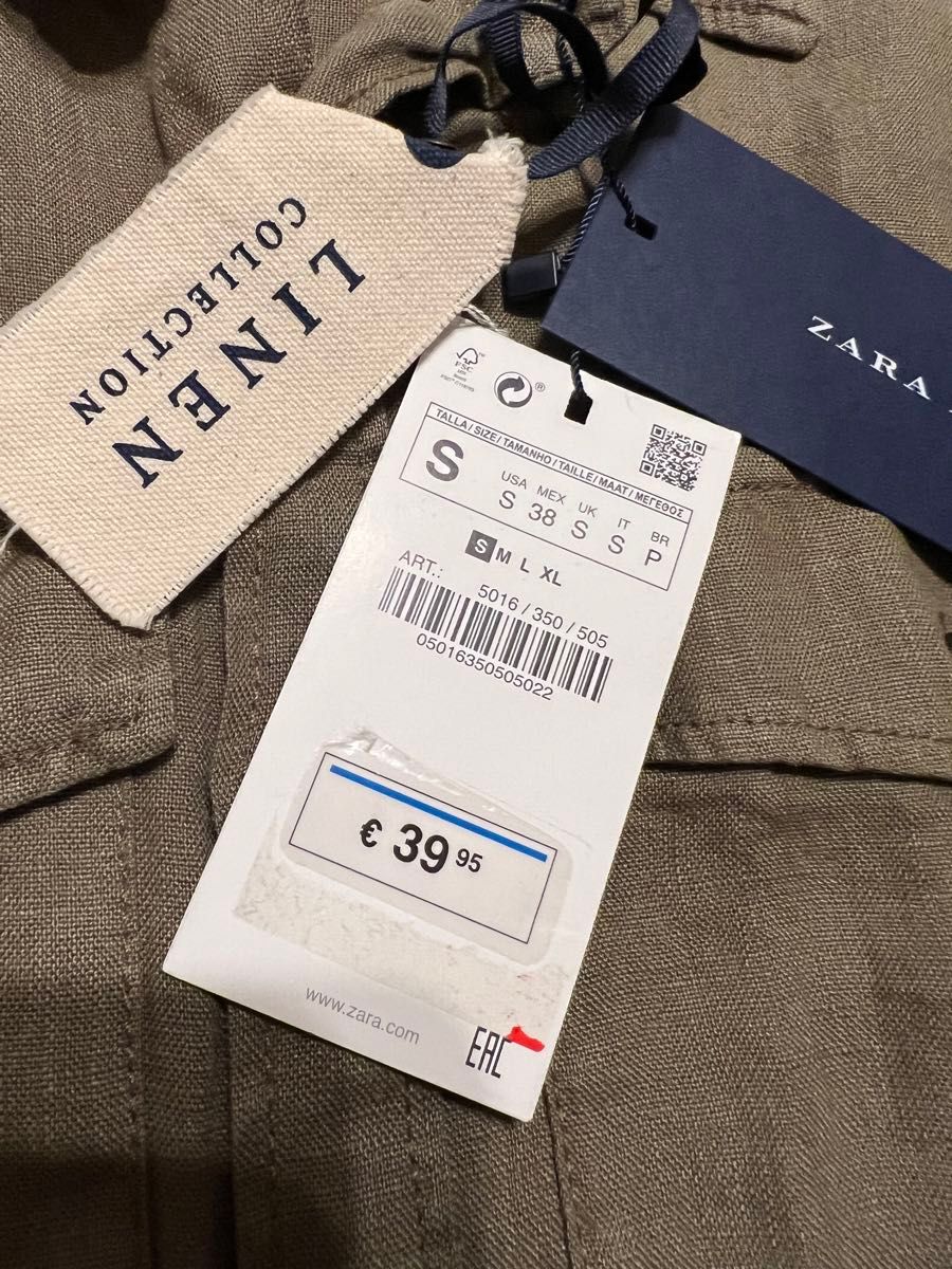 ☆新品 ZARA リネン シャツジャケット カーキ