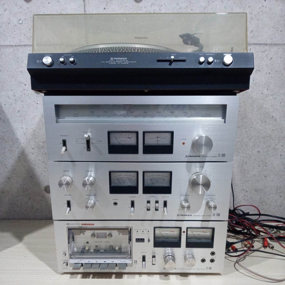 S FN240322 Pioneer オーディオセット TX-7600 チューナー SA-7800 プリメインアンプ CT-500 カセット デッキ PL-A350B ターンテーブル_画像1