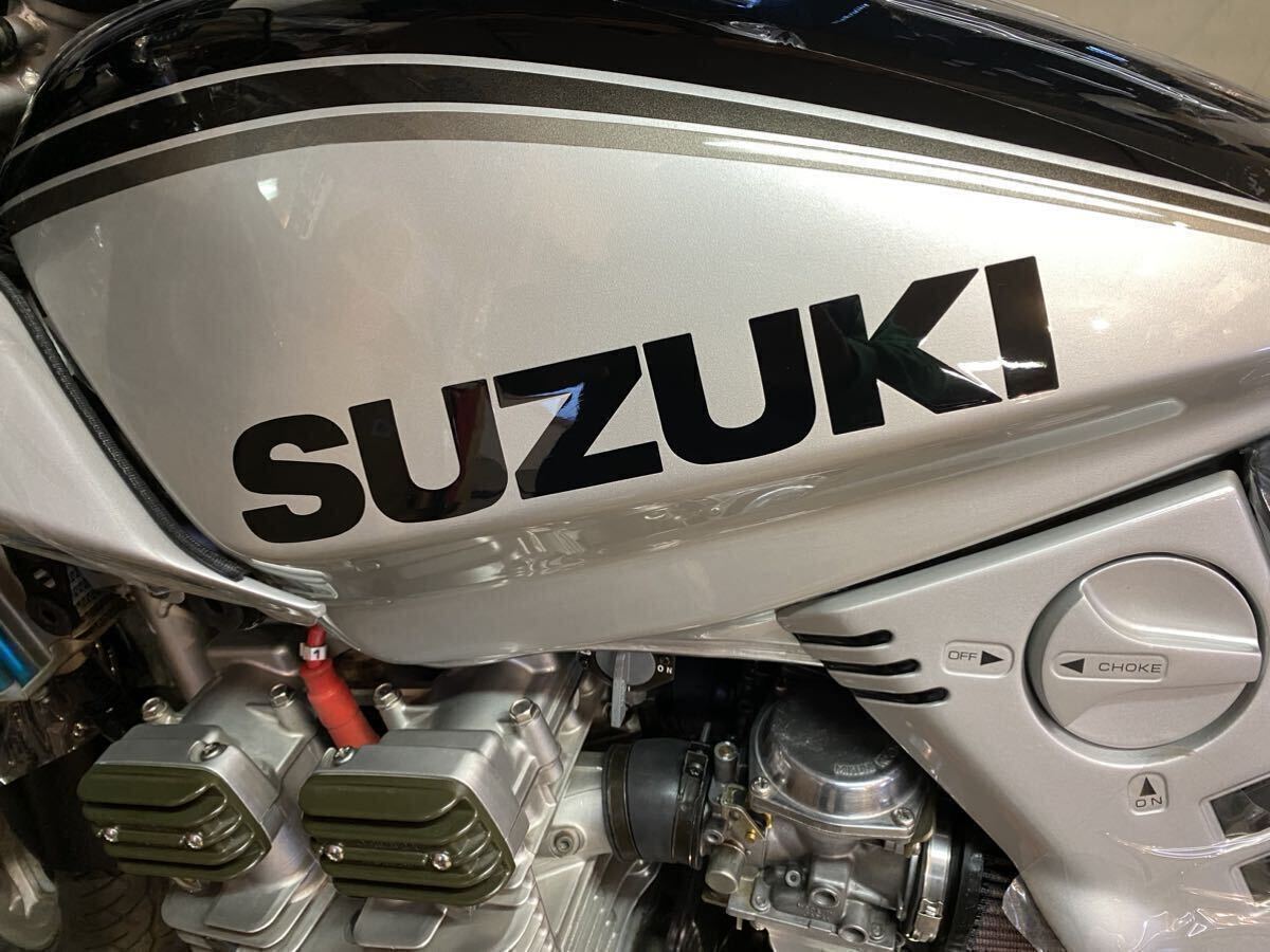 SUZUKI タンクスッテカー 2枚セット サイズ約280mm×40mm 【色変更可能】 タンクデカール スズキ GSX1100S カタナ 中抜き_画像2