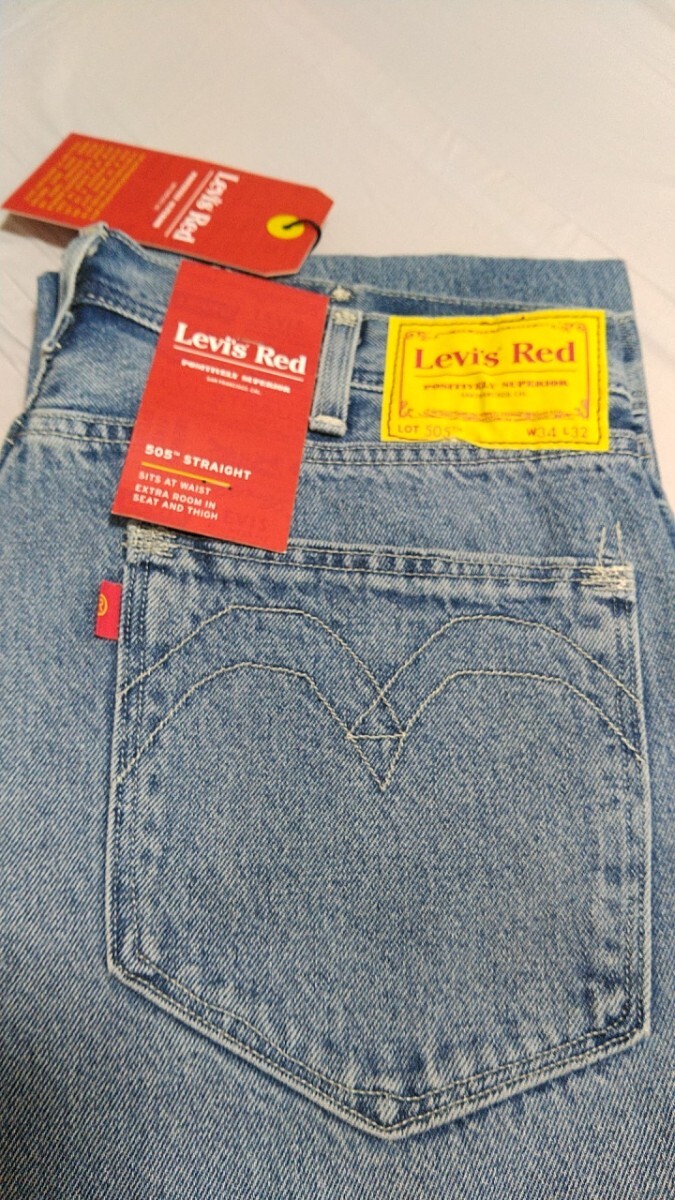 新品 未使用【Levi's Red 】505 w34 ストレート 麻混生地 リーバイス レッド_画像1