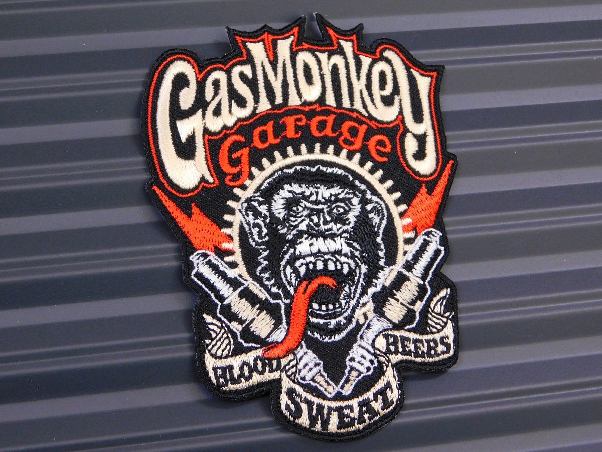 送料\84【GAS MONKEY GARAGE・ガス モンキー ガレージ】※《アイロン刺繍ワッペン》　アメリカン雑貨　刺繍ワッペン　アイロンワッペン_画像1