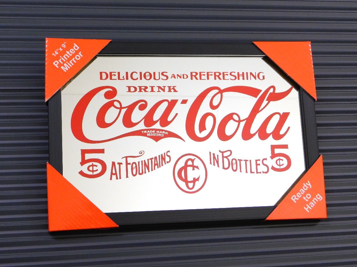 【Coca-Cola・コカコーラ 】※《パブミラー／IN BOTTLES》 254×378×15mm　ボトル　アメリカン雑貨　ウォールミラー_画像2