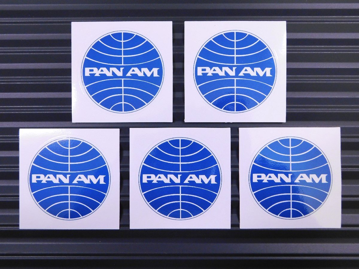 送料\84【PAN AM・パンアメリカン航空】※《レーシングステッカー／５枚セット》　(品番：ms059)　アメリカン雑貨　ガレージ_画像1