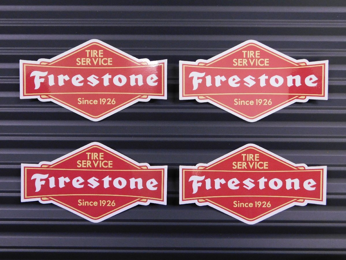 送料\84【Firestone 1926・ファイアストン】※《レーシングステッカー／４枚セット》　(品番：ms016)　アメリカン雑貨_画像1