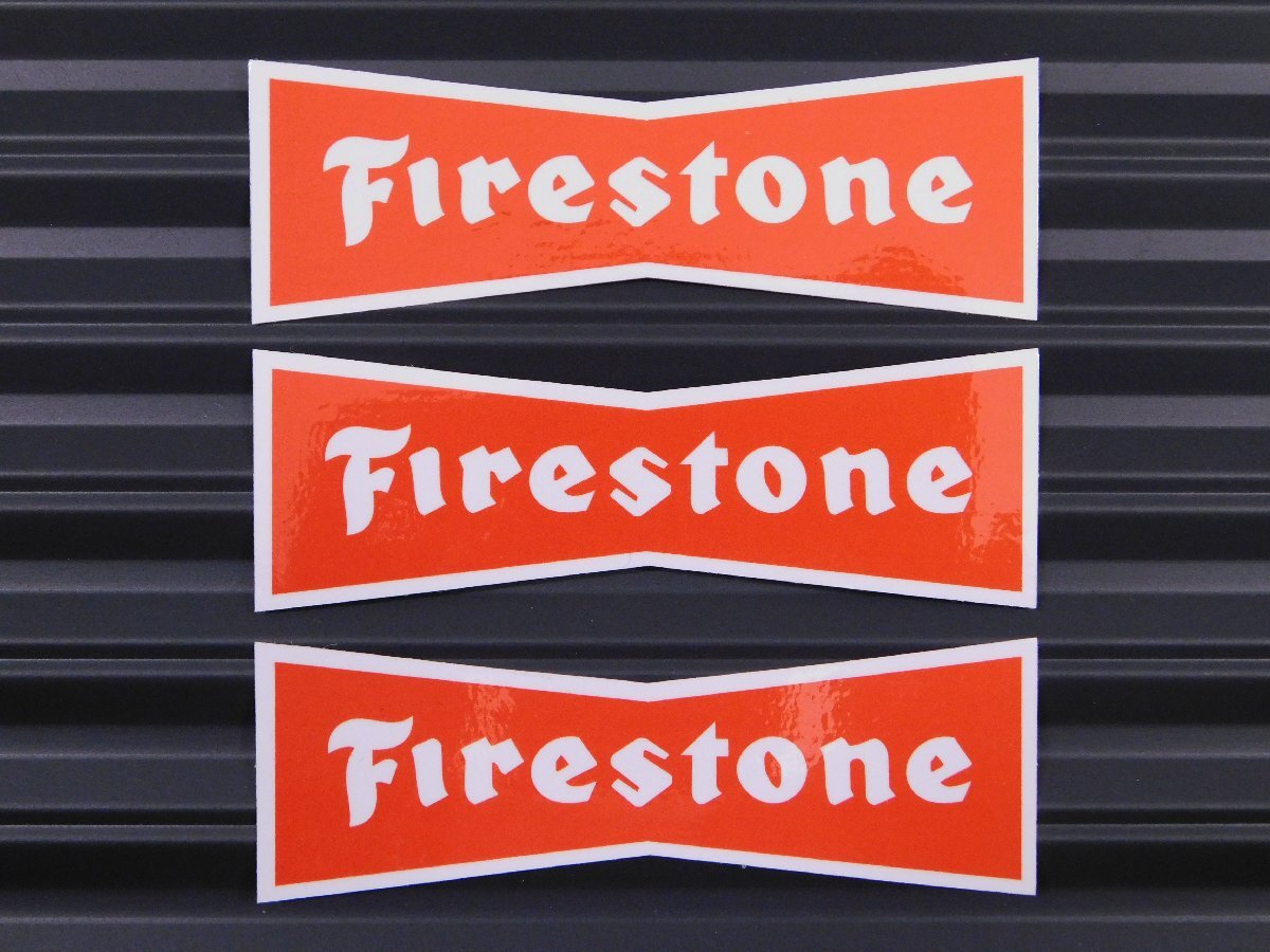 送料\84【Firestone・ファイアストン】※《レーシングステッカー／３枚セット》　(品番：ms016)　アメリカン雑貨　ガレージ_画像1