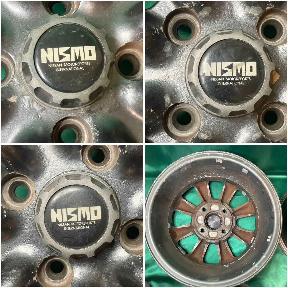 超希少? NISMO 15インチ 6.5J 4穴 4本 PCD114.3 ホイール ニスモ 旧ロゴ センターキャップ B110 510 サニトラ ハコスカ スカイライン