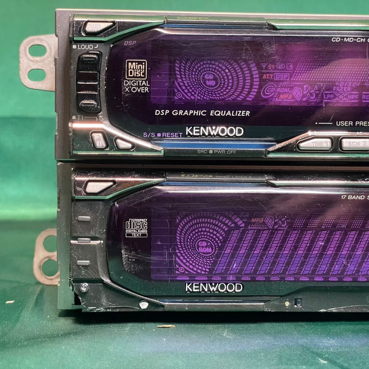 KENWOOD M919 D919 2つ ケンウッド CD MD プレイヤー デッキ カーオーディオ 旧車 当時 ネオクラシック カーステレオ イコライザー_画像2