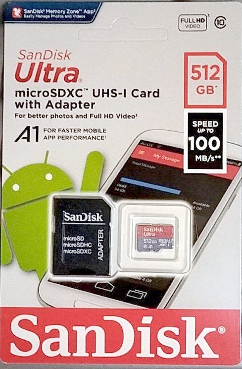 ●新品microSDカード●SANDISK 512GB SDアダプター付 microSDXC ULTRA サンディスク_画像1