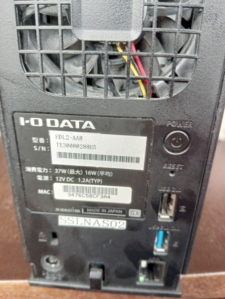 nas I・O DATA アイ・オー・データ 外付けハードディスク LAN DISK USB2.0 HDD 4TB*2 計8TB HDL2-AA8　純正hdd 使用60日　　_画像2
