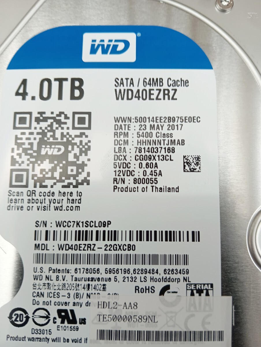 nas I・O DATA アイ・オー・データ 外付けハードディスク LAN DISK USB2.0 HDD 4TB*2 計8TB HDL2-AA8　純正hdd 使用60日　　_画像4