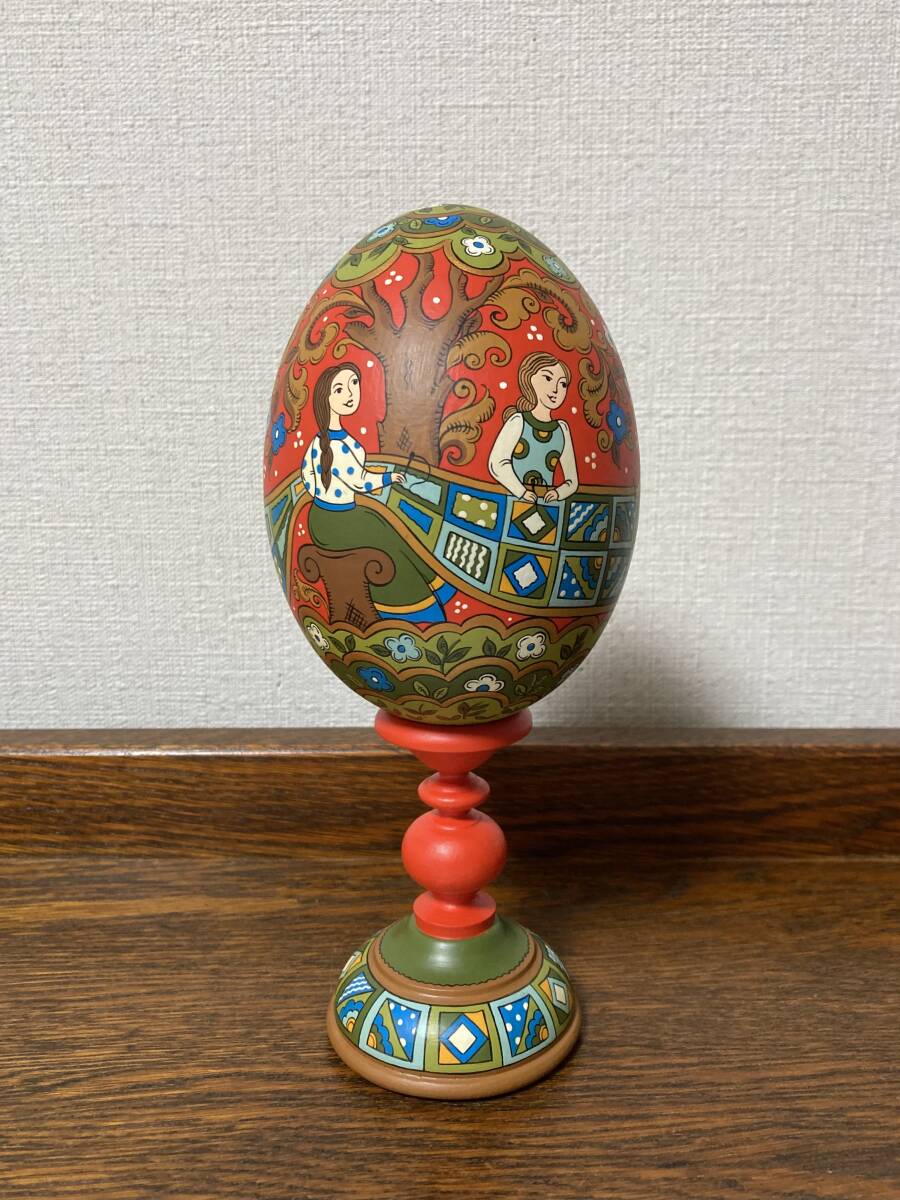 ロシア雑貨☆特大イースターエッグ(スタンド付き)H21cm オリガ作 ロシア雑貨☆特大イースターエッグ(スタンド付き)H21cm オリガ作