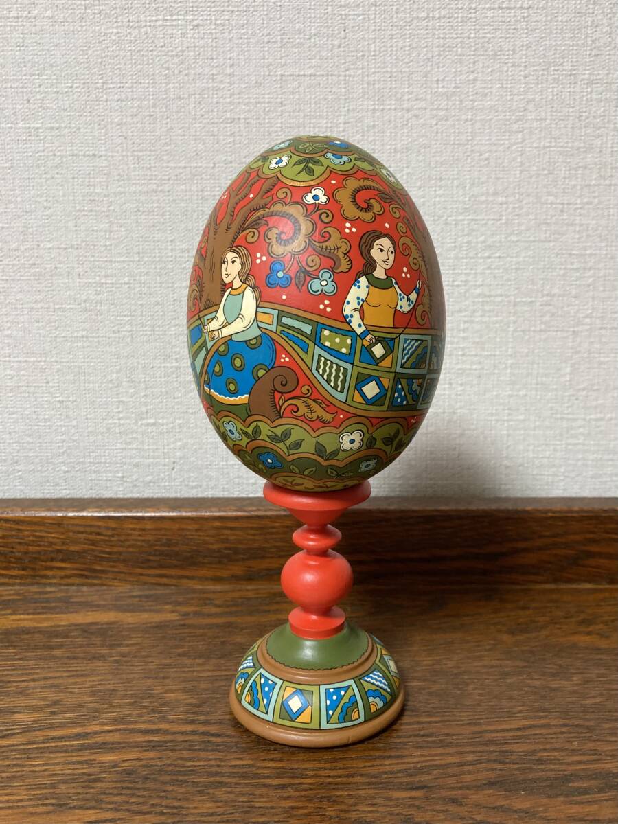 ロシア雑貨☆特大イースターエッグ(スタンド付き)H21cm オリガ作 ロシア雑貨☆特大イースターエッグ(スタンド付き)H21cm オリガ作