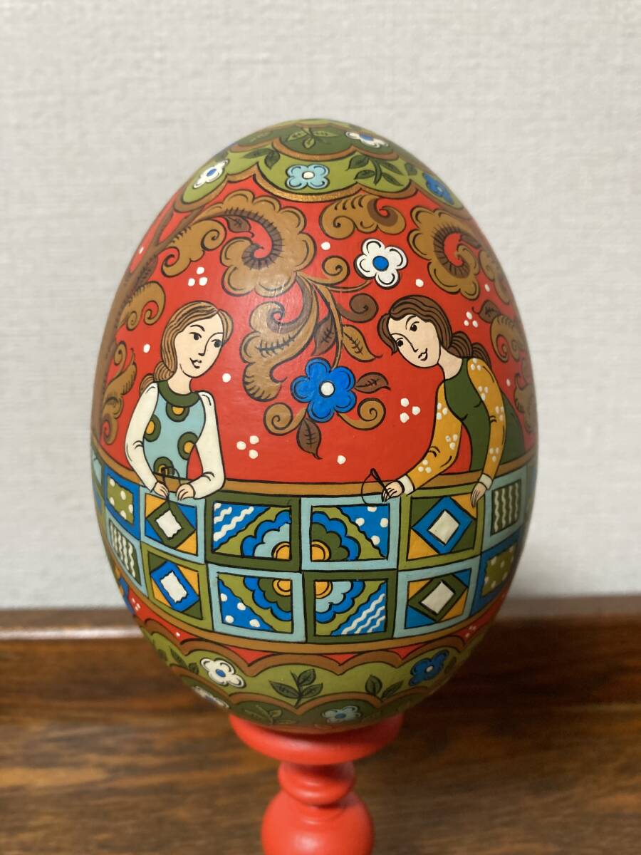 ロシア雑貨☆特大イースターエッグ(スタンド付き)H21cm オリガ作 ロシア雑貨☆特大イースターエッグ(スタンド付き)H21cm オリガ作