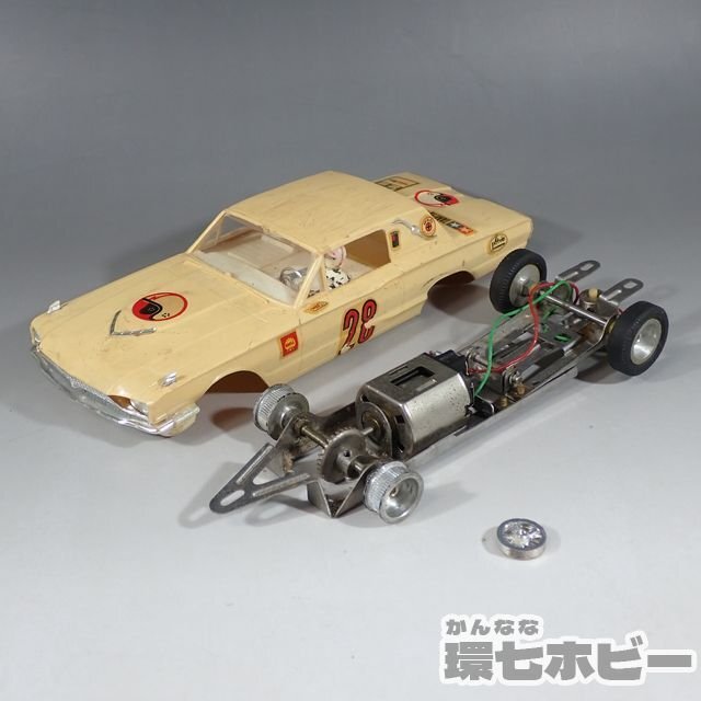 1WB14◆⑪当時物 ハセガワ 1/25 フォード サンダーバード スロットカー 車体 シャーシ ジャンク/スロットレーサー タミヤ コグレ 送:-/60の画像1