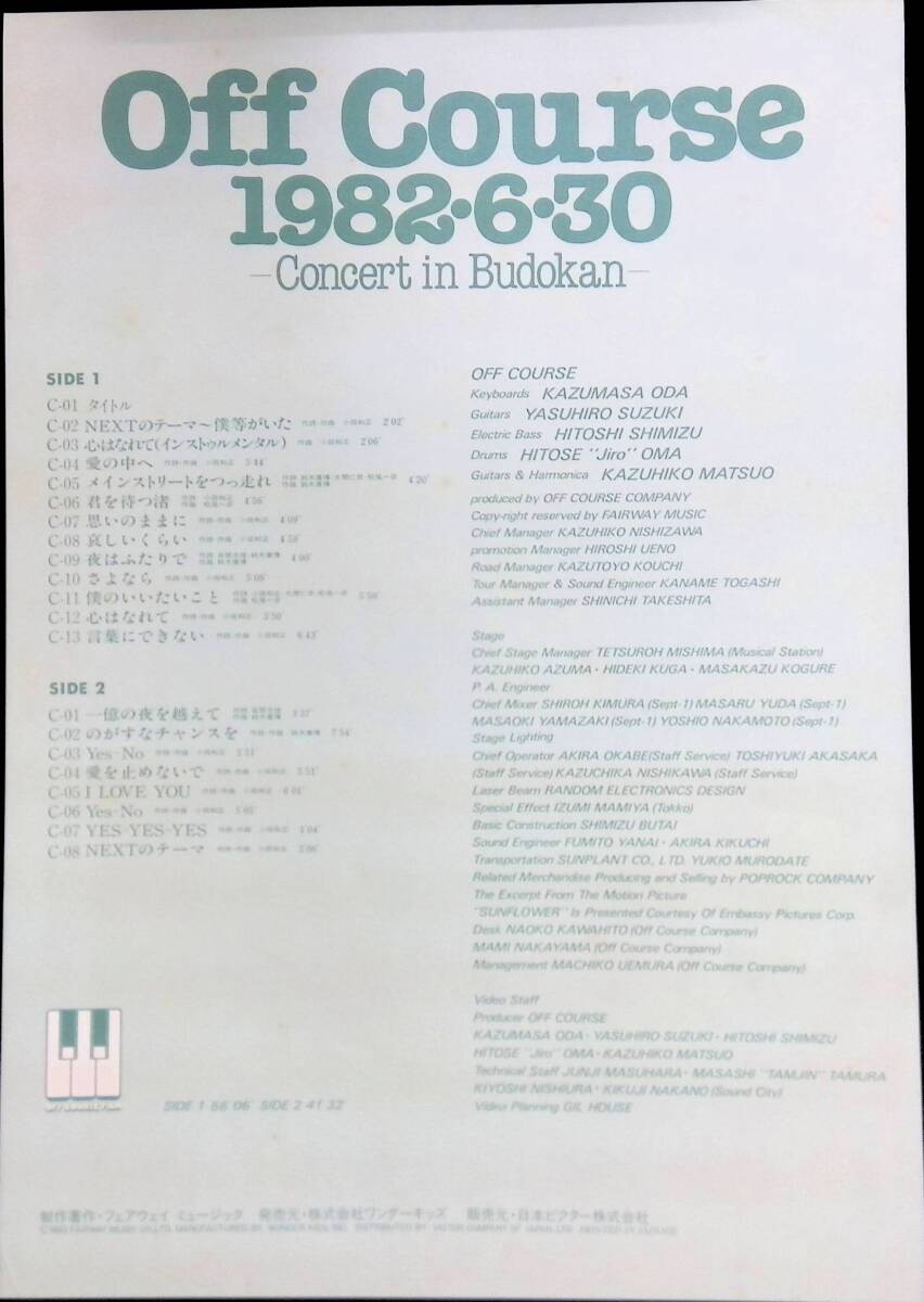 VHD ビデオディスク オフコース 1982・6・30 武道館コンサート Off Course 1982-6-30 Concert in Budokan VB13の画像3