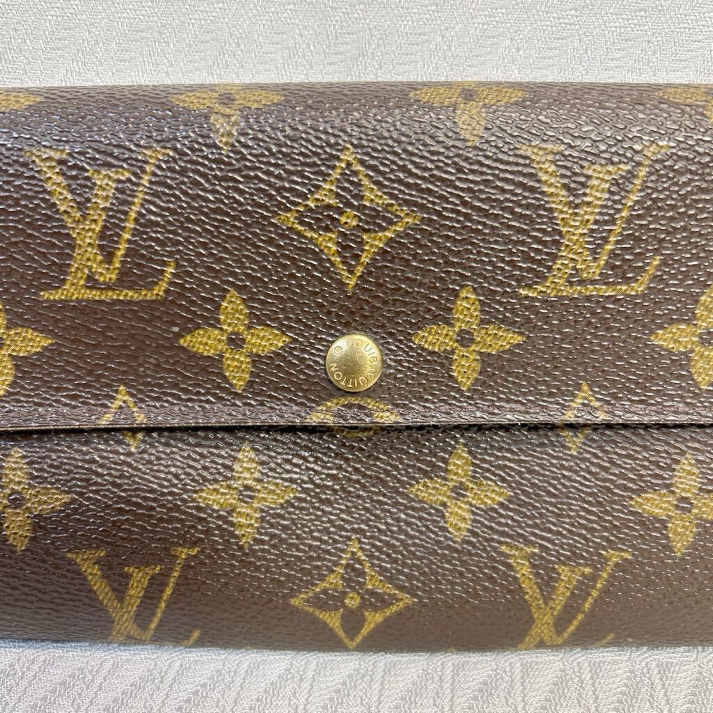 LOUIS VUITTON ルイヴィトン モノグラム ポルトフォイユサラ 二つ折り 長財布 ウォレット レディース メンズ ブラウン 中古品_画像3