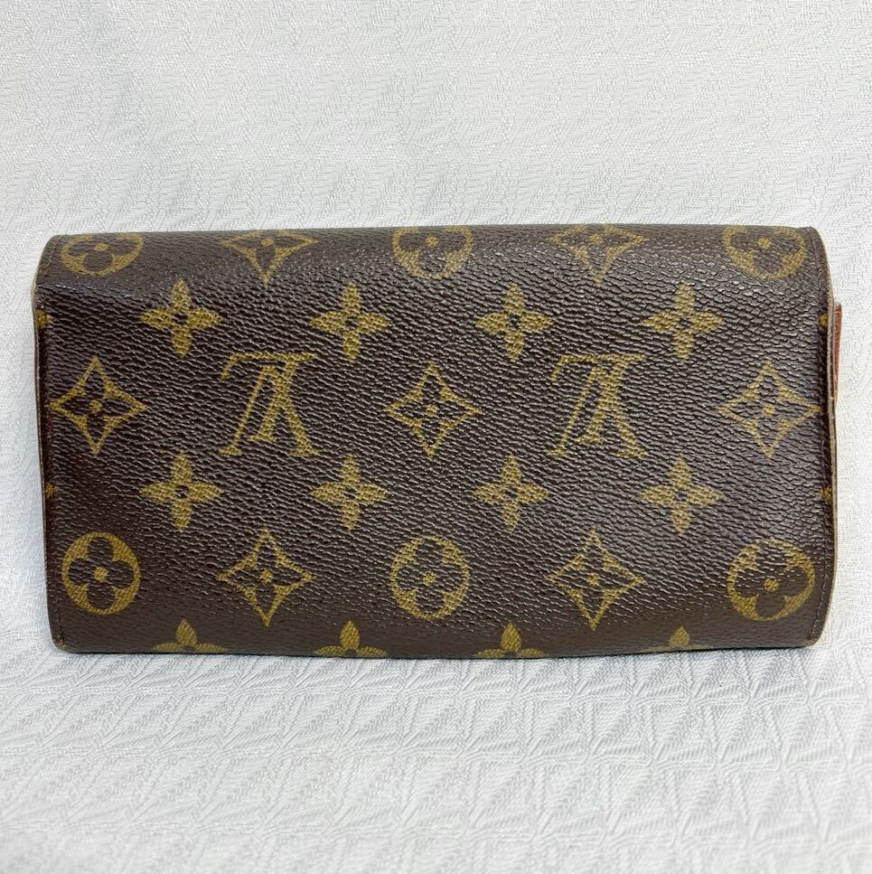 LOUIS VUITTON ルイヴィトン モノグラム ポルトフォイユサラ 二つ折り 長財布 ウォレット レディース メンズ ブラウン 中古品_画像2