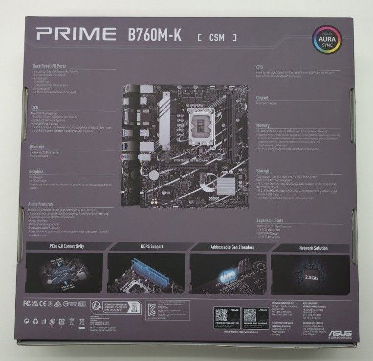 ★新品/送料無料★ASUSマザーボード PRIME B760M-K CSM（DDR5）