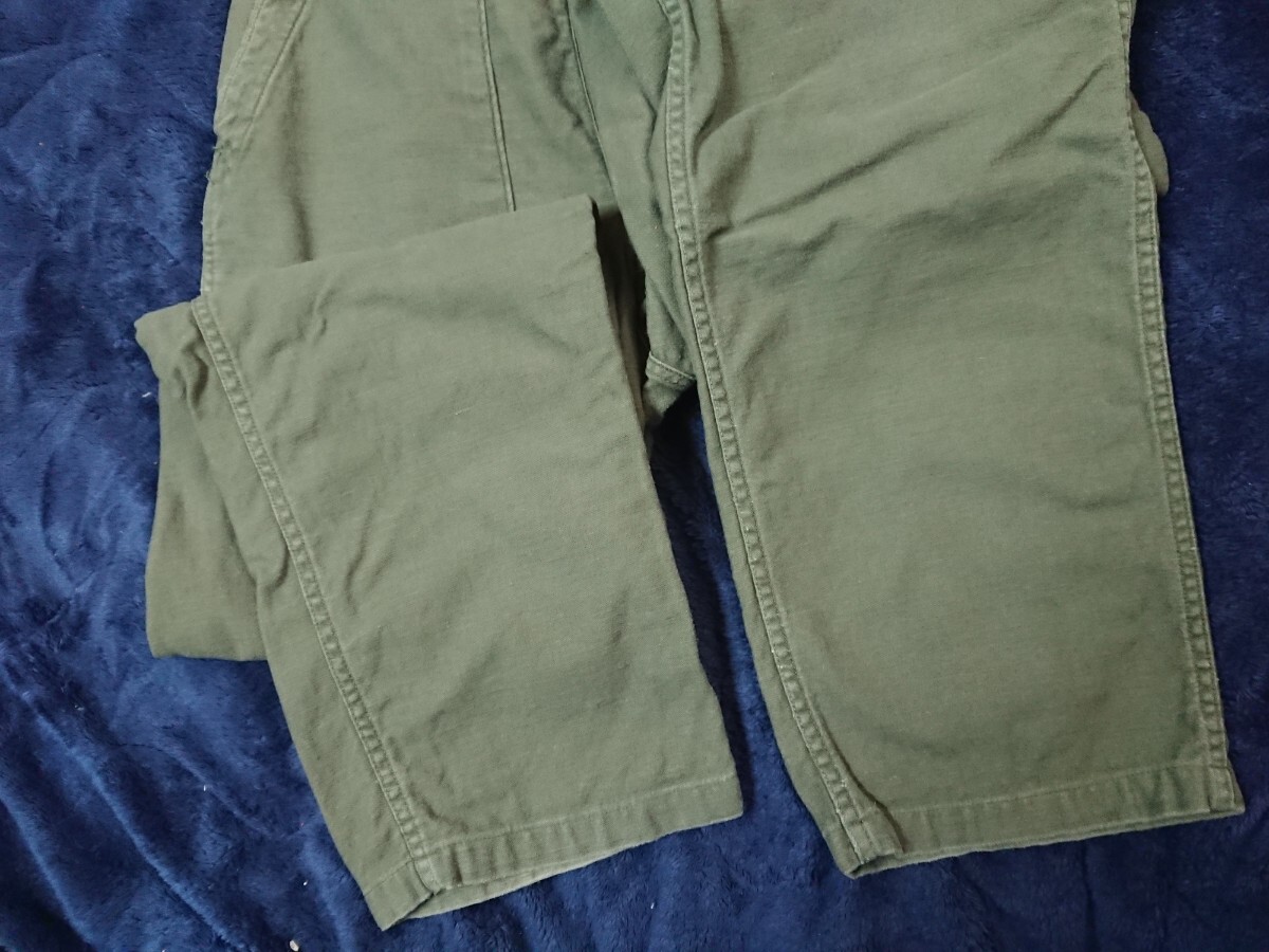 77年 米陸軍 U.S.ARMYミリタリー ユーティリティパンツ ベイカーパンツ TROUSERS,UTILITY,COTTON SATEEN OG-107 ヴィンテージ ユーズド_画像5