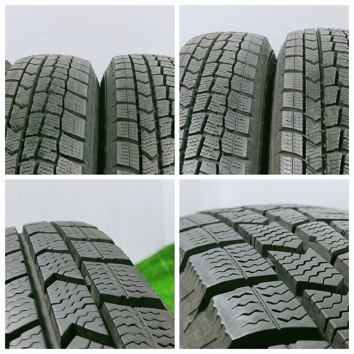 ダンロップ WM02★145/80R13 75Q 13x4.00B +45 4穴 100 中古タイヤ ホイールセット4本 スタッドレス 【宮城発 送料無料】MYG-B11868_画像8