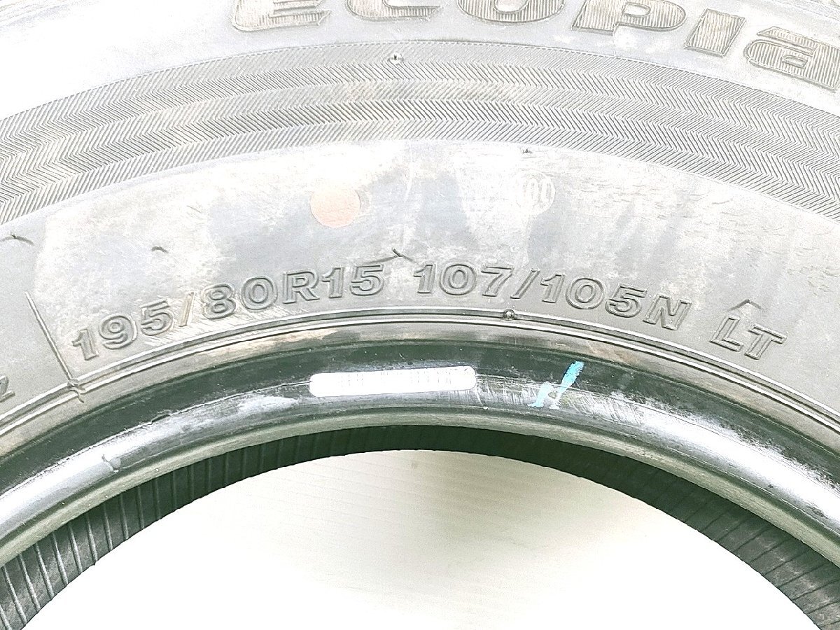 ブリヂストン ECOPIA RD613 195/80R15 107/105N LT★8分山 2022年製 2本 中古ノーマル【宮城発 送料無料】MYG-B11954の画像6