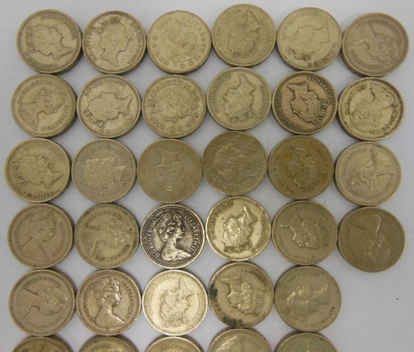 イギリス旧硬貨　イギリスポンド旧硬貨　　計54枚　海外旧硬貨 外国旧硬貨　お安くどうぞ_画像5