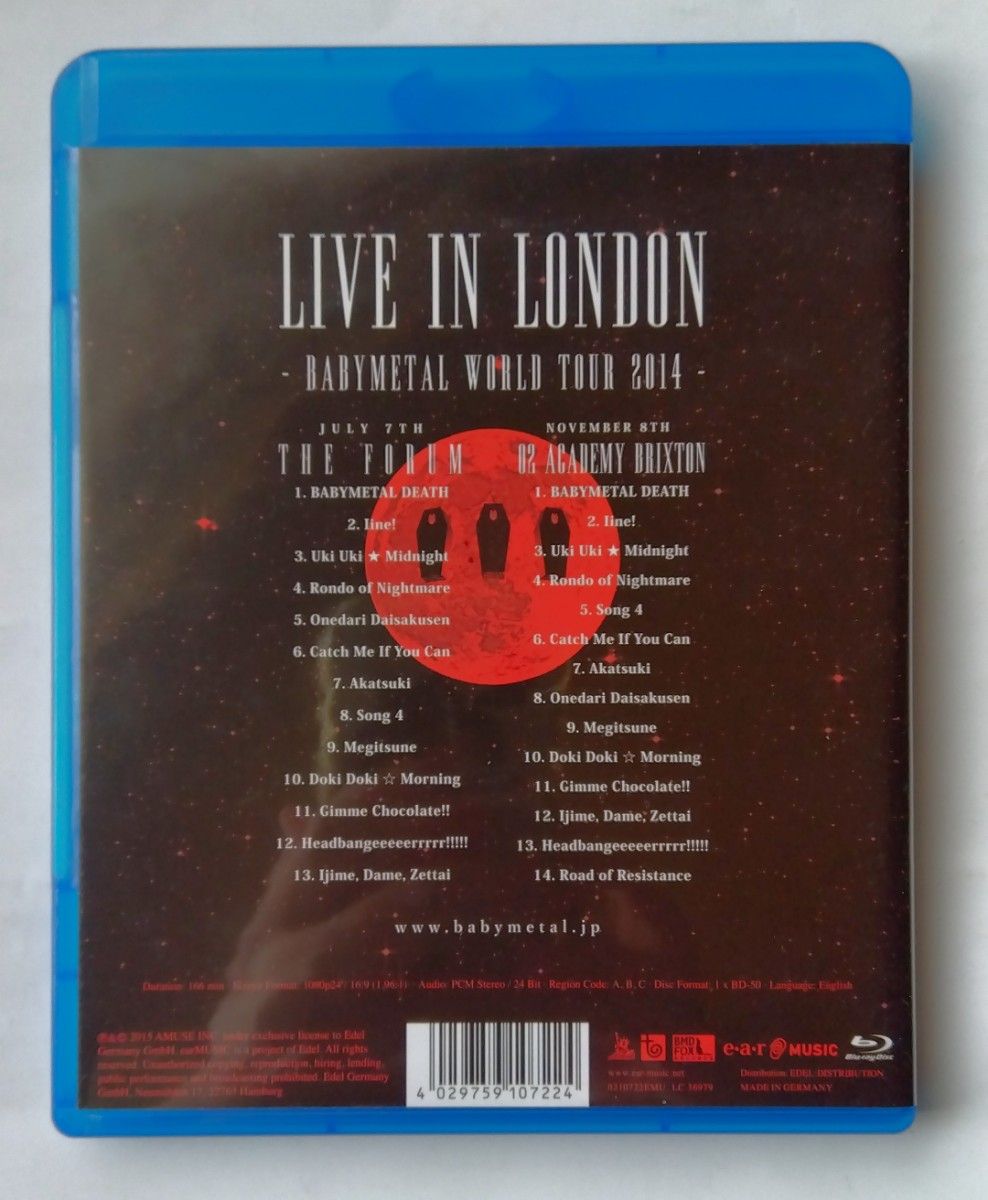 BABYMETAL LIVE IN LONDON WORLD TOUR 2014 Blu-ray