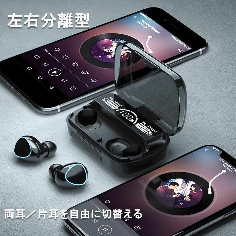 2023新 Bluetooth5.3 ワイヤレスイヤホン ブルートゥースイヤフォン Hi-Fi音質 イヤフォン マイク内蔵 IPX7防水 bluetoothイヤホンの画像4