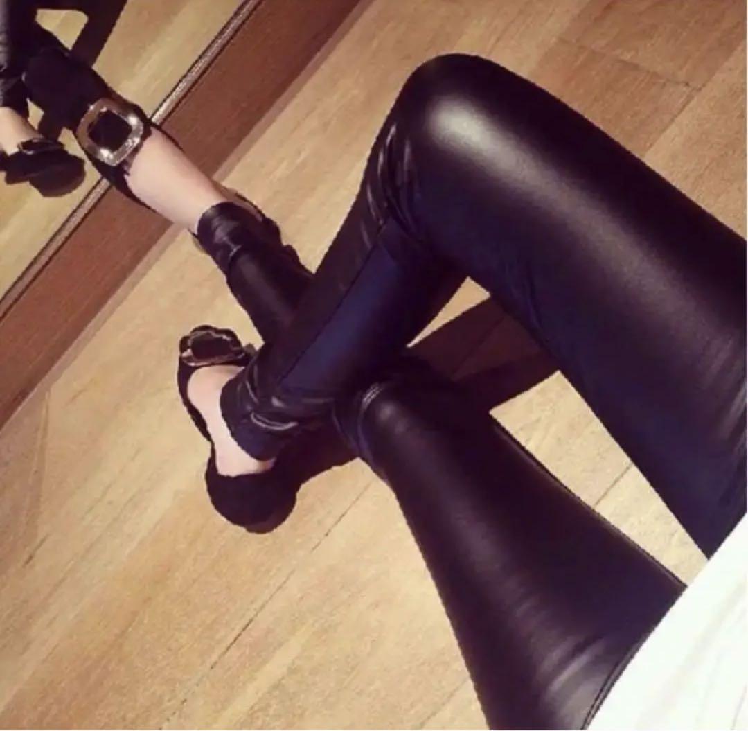  fake leather bonte-ji leggings black flexible equipped, boa less size S