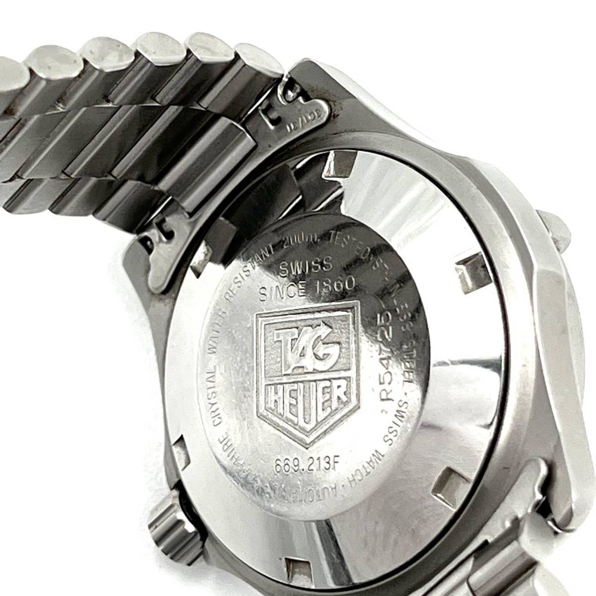 稼働品 TAG HEUER タグホイヤー メンズ 腕時計 プロフェッショナル デイト 自動巻き オートマチック シルバー 黒文字盤_画像7