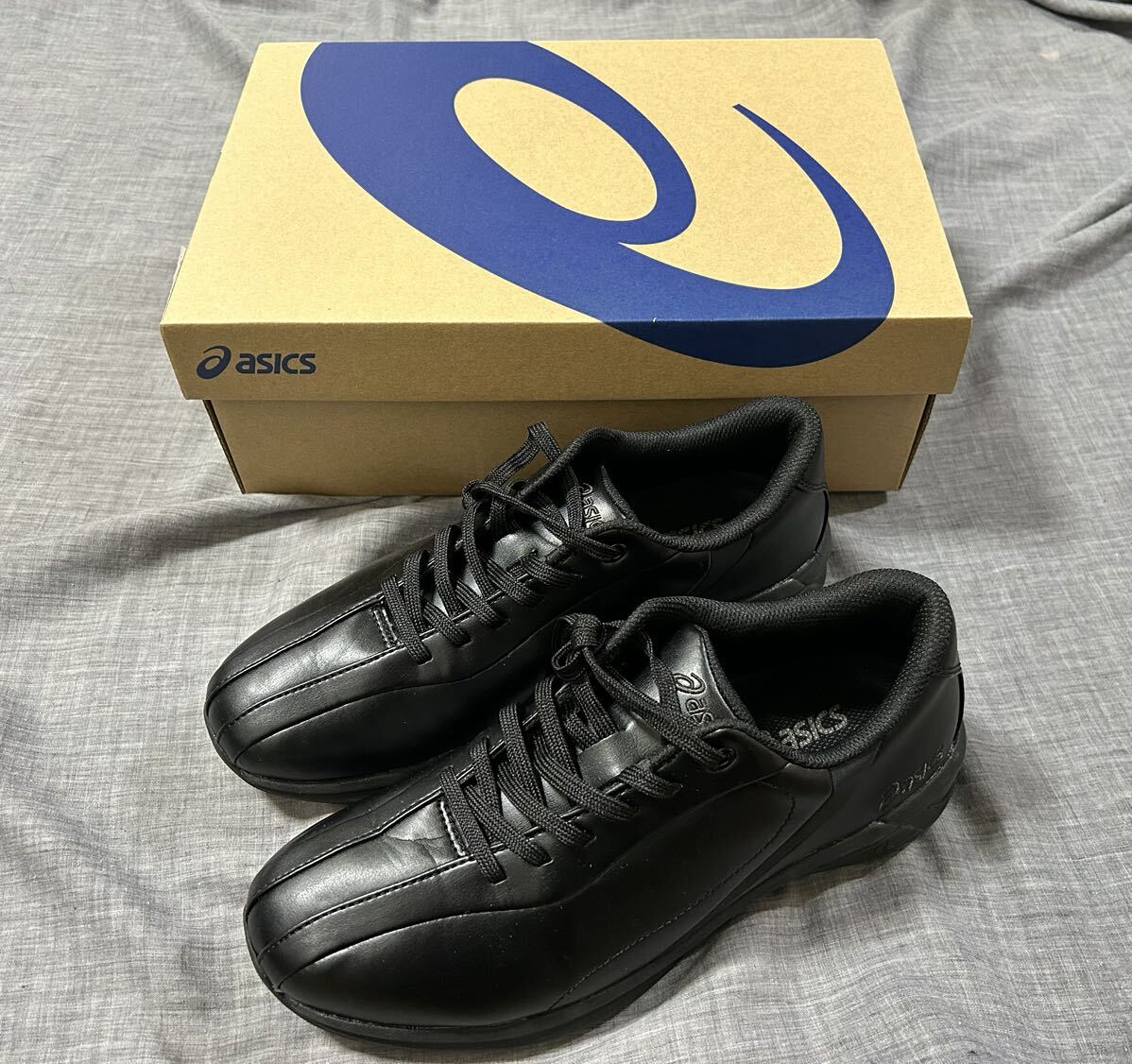 asics アシックス　ウェルネスウォーカー　GEL WANDER M WRブラック　black 25.5cm ワイドタイプ 3E相当 ウォーキングシューズ　レザー_画像1