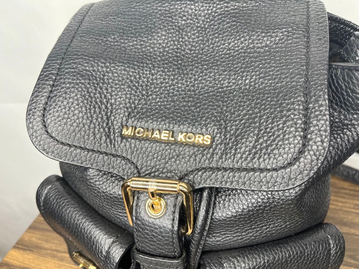 美品★ MICHAEL KORS マイケルコース　Cooper 本革レザー　巾着　リュックサック　黒 ブラック　 バックパック