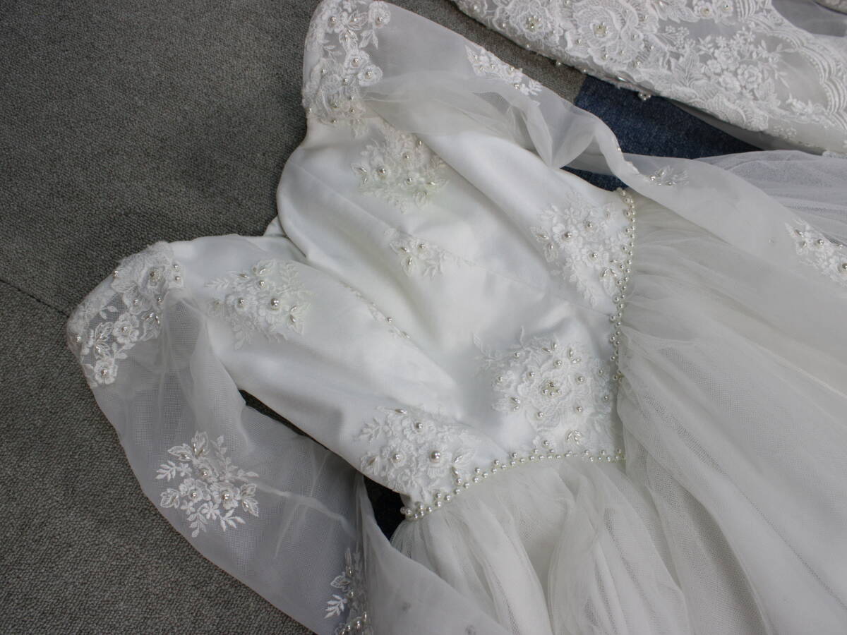 [ free shipping ][ wedding dress ]MORINO size 9R white pearl biju- attaching auger nji- frill wedding ... wedding 