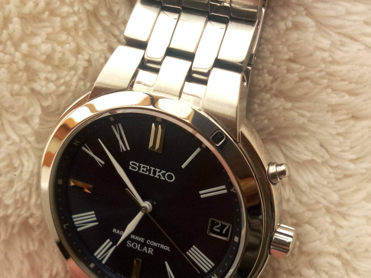 SEIKO　セイコーセレクション　スピリット　 SBTM265 　ソーラー電波 腕時計　ネイビー文字盤 メンズ _画像4