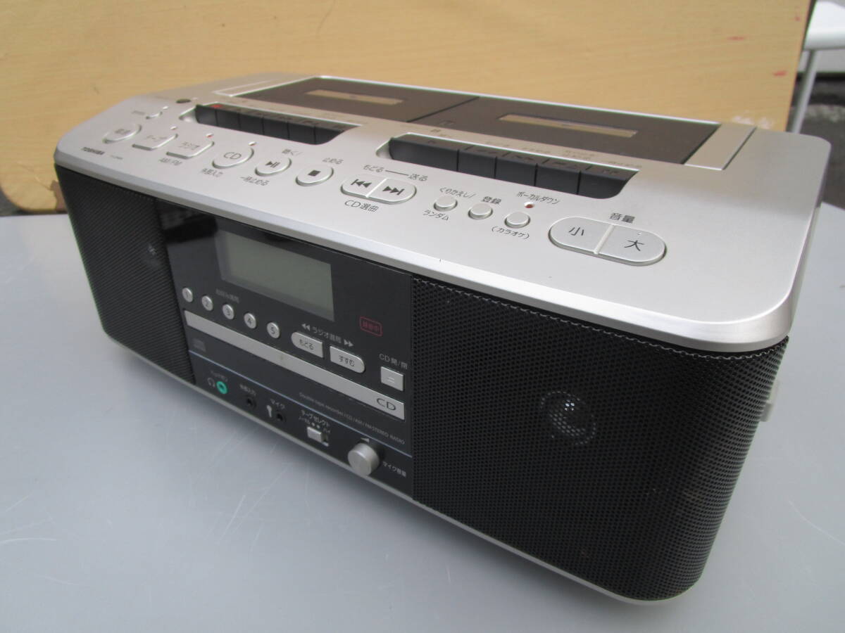 TOSHIBA 東芝 CD ラジオカセットレコーダー 2連 リモコン 動作確認済 TY-CDW99 2018年製 綺麗 きれい 「管理No.F9947」_画像1