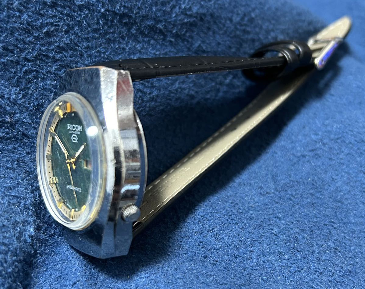 稼働 リコーリクォーツ 新品社外革ベルト付 メンズ アンティーク ビンテージ 腕時計 RICHO RIQUARTZ men's vintage watch_画像4