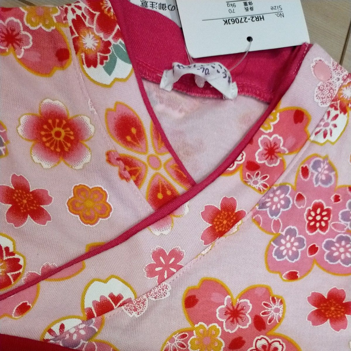 新品タグ付き☆やさしいこころ 和装ロンパース70 女の子 お祝い フォーマル  ベビー服 桜