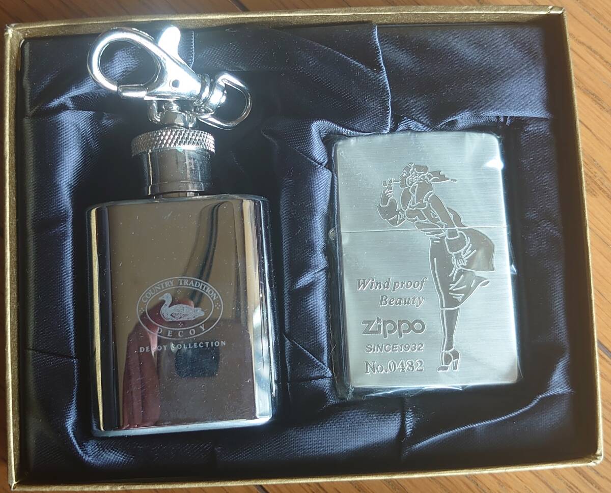Zippo　2003年　DECOY COLLECTION №0482　デコイ フラスコ＆Zippo Wind Proof Beauty_画像1