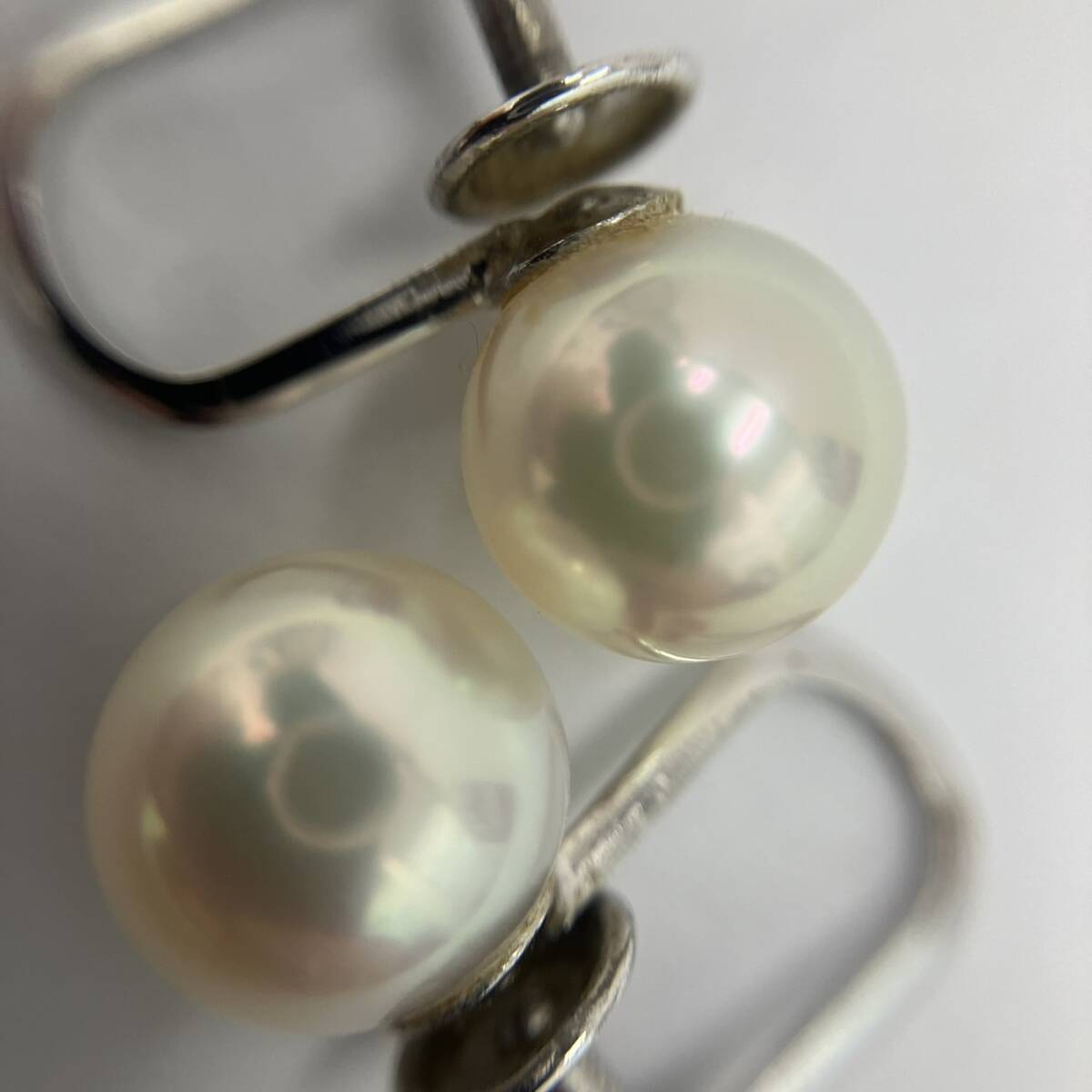 【K】MIKIMOTO ミキモト パールイヤリング K14WG 真珠 ホワイトゴールド 14金 保管品 冠婚葬祭 アクセサリー【4529】Tの画像4