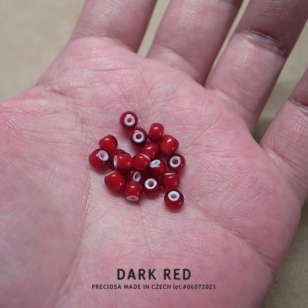 50g-5mm CZECH WHITE HEART BEADS- DARK RED/ 50g- 5mm チェコホワイトハーツビーズ- ダークレッド_画像4