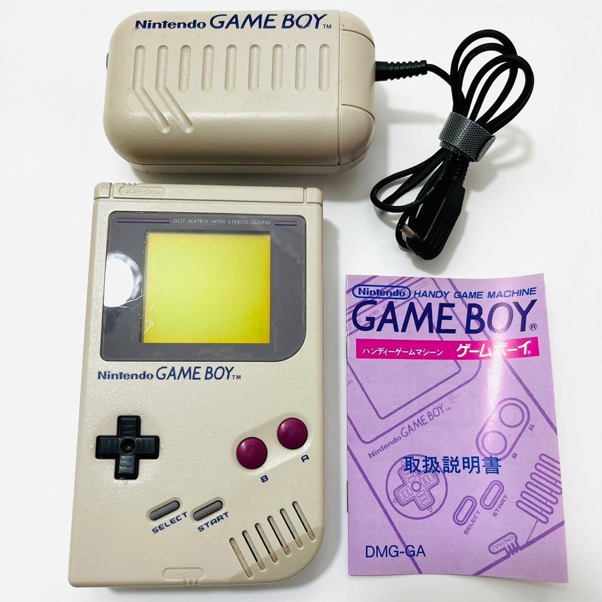 Nintendo 任天堂 初代 ゲームボーイ GAMEBOY ニンテンドー 本体 充電器付き 取説付き 取扱説明書付き_画像1