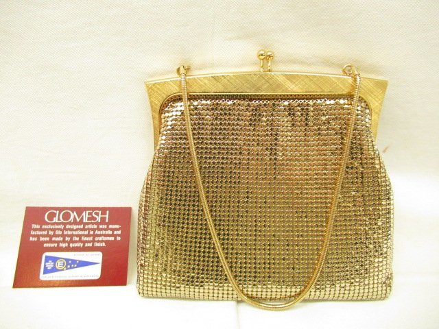 GLOMESH Glo mesh exterior as good as new meta ruby z made of metal handbag party bag Gold * cat pohs possibility *o0074