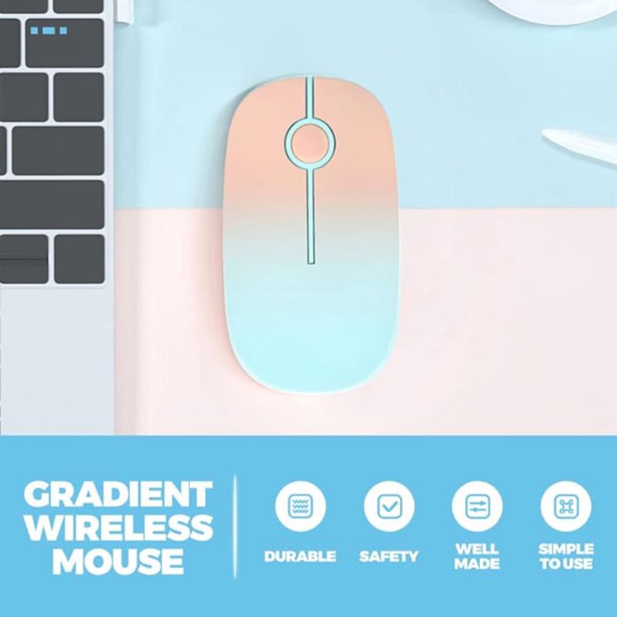 ワイヤレスマウス 超薄型 静音 無線 マウス 電池なし Mac デスクトップコンピューター iPad Macbook 高精度