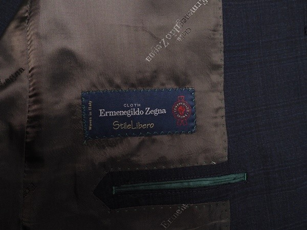 新品17.3万円 大手百貨店扱い 春夏『Ermenegildo Zegna ゼニア 伊製生地』ストレッチ平織り スーツAB6紺(C) 1510691_画像6